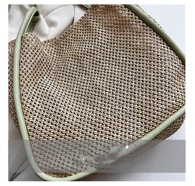 WeaveEase™ – Two-Tone Contrast Woven Shoulder Bag