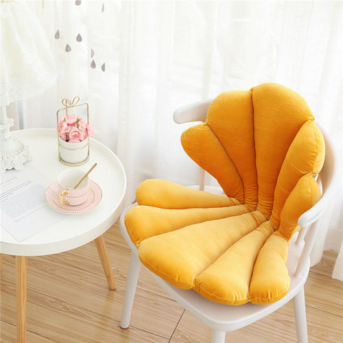 Luxurious Velvet Seal Shell Chair Cushion Rose Seat Pillow