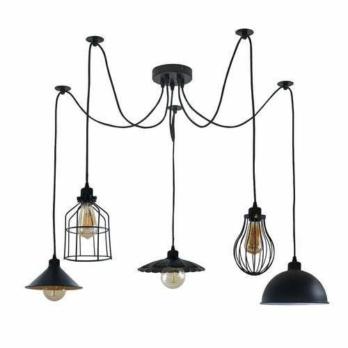 5Way Vintage Industrial Ceiling Lamp Shade Chandelier Retro Spider