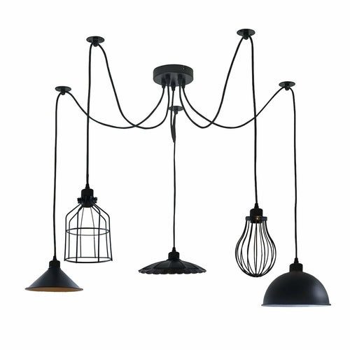 5Way Vintage Industrial Ceiling Lamp Shade Chandelier Retro Spider