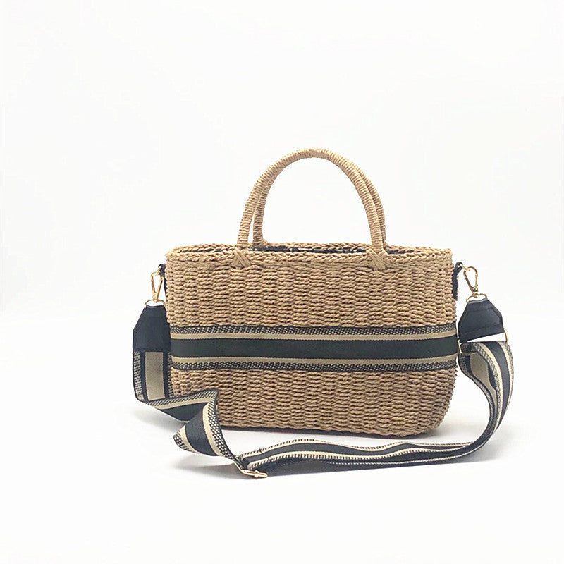 SolunaWeave™ – Coastal Barrel Straw Satchel
