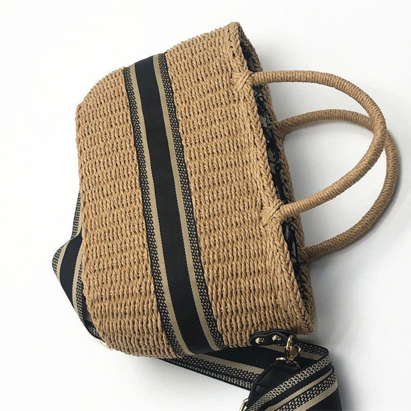 SolunaWeave™ – Coastal Barrel Straw Satchel