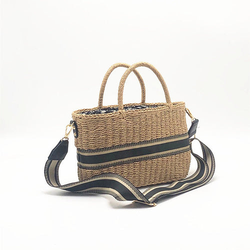 SolunaWeave™ – Coastal Barrel Straw Satchel
